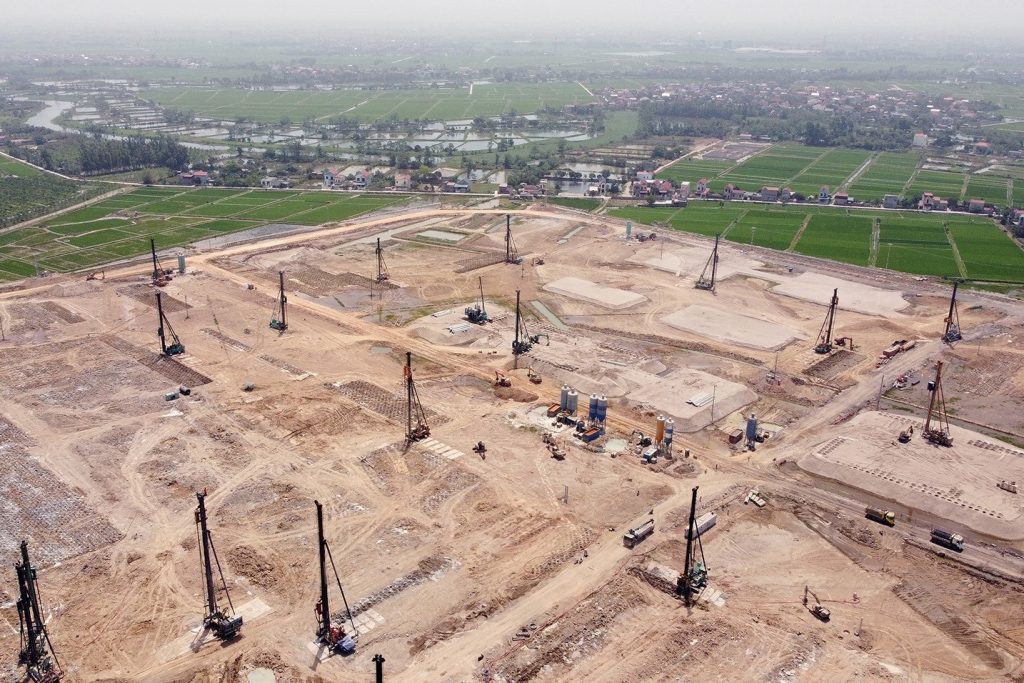 Thi công cọc CDM D800 tại công trường sân bay Gia Bình, Bắc Ninh