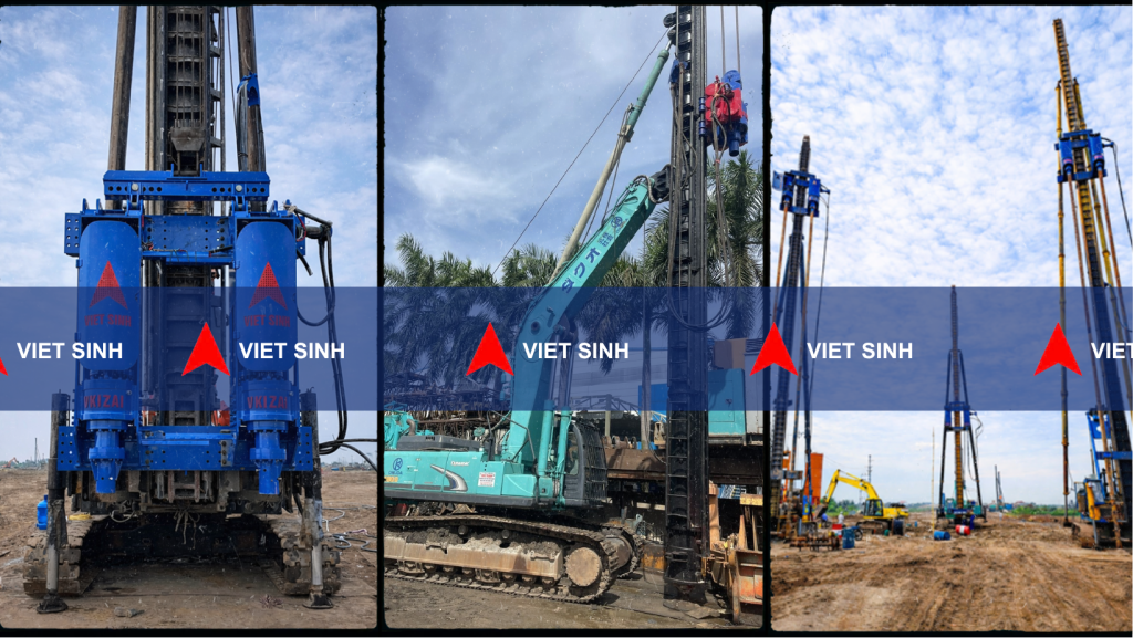 Máy khoan cọc đất xi măng (CDM) Việt Sinh _máy cơ sở_Giải pháp xử lý nền đất yếu